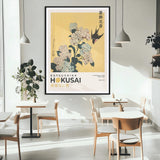 11004-MGC-FP-24x36_Black-Hokusai Hydrangea Wall Art – Japanese Floral Canvas Print with Swallow Bird, Classic Ukiyo-e Nature Decor for Bedroom, Office or