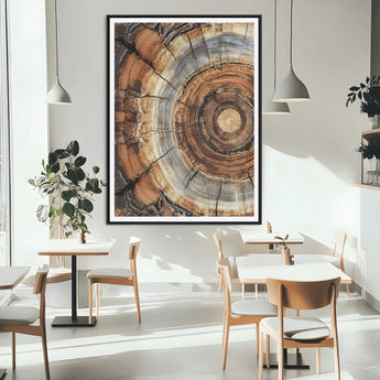 28233914-MGC-FP-24x36_Black-Tree Rings Wall Art Canvas Print, Framed Wood Texture Art Picture Print, Rustic Pattern Perfect Rustic Organic Decor Artwork