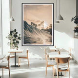 50270635-MGV-CV-24X36-Golden Hour Ocean Wall Art Canvas Print, Framed Beach Sunset Art Picture Print, Palm Trees Perfect Tropical Coastal Decor Artwork