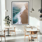 46042804-MGV-CV-24X36-Aerial Beach Wall Art Canvas Print, Framed Coastal Waves Art Picture Print, Turquoise Ocean Perfect Modern Coastal Decor Artwork