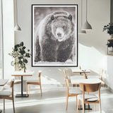 37297892-MGV-CV-24X36-Bison Portrait Wall Art Canvas Print, Framed Rustic Wall Accent Art Picture Print, Lodge Style Perfect Rustic Lodge Decor Artwork