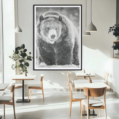 98050634-MGC-FP-24x36_Black-Bison Portrait Wall Art Canvas Print, Framed Rustic Wall Accent Art Picture Print, Lodge Style Perfect Rustic Lodge Decor Artwork