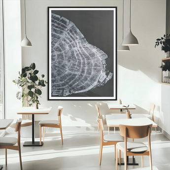 34094020-MGV-CV-24X36-Tree Ring Canvas Wall Art Canvas Print, Framed Modern Rustic Decor Art Picture Print, Botanical Tree Ring Perfect Modern Rustic