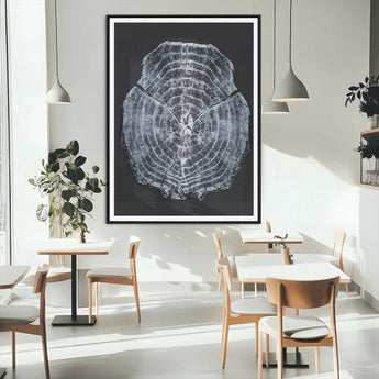 67859667-MGC-FP-24x36_Black-Tree Ring Wall Art Wall Art Canvas Print, Framed Wood Slice Canvas Art Picture Print, Monochrome Nature Decor Perfect Modern