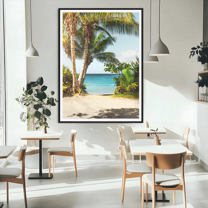 10046923-MGC-FP-24x36_Black-Palm Tree Canvas Wall Art Canvas Print, Framed Coastal Wall Art Art Picture Print, Island Wall Decor Perfect Coastal Tropical
