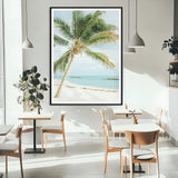 83804429-MGC-FP-24x36_Black-Palm Tree Wall Art Canvas Print, Framed Tropical Beach Art Picture Print, Soft Sand Perfect Tropical Coastal Decor Artwork