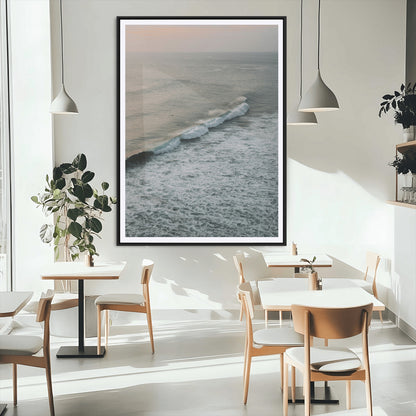 88999168-MGC-FP-24x36_Black-Ocean Waves Wall Art Canvas Print, Framed Coastal Serenity Art Picture Print, Relaxing Ocean Perfect Modern Coastal Decor Artwork