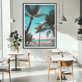 49451039-MGC-FP-24x36_Black-Palm Trees Wall Art Canvas Print, Framed Tropical Beach Art Picture Print, Ocean Breeze Perfect Tropical Coastal Decor Artwork