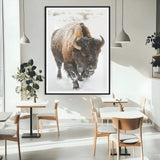 19448944-MGC-FP-24x36_Black-Winter Wilderness Wall Art Canvas Print, Framed Brown Tones Art Picture Print, Nature Close-Up Perfect Rustic Lodge Decor Decor