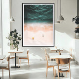 44468317-MGC-FP-24x36_Black-Tropical Relaxation Wall Art Canvas Print, Framed Coastal Vibes Art Picture Print, Ocean Aesthetic Perfect Coastal Minimalist