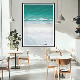 26150405-MGC-FP-24x36_Black-Soft Waves Wall Art Canvas Print, Framed Seaside Escape Art Picture Print, Minimalist Beach Aesthetic Perfect Coastal Minimalist