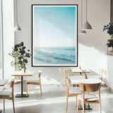 20189712-MGV-CV-24X36-Minimalist Ocean Wall Art Canvas Print, Framed Calm Seascape Art Picture Print, Soft Blue Tones Perfect Coastal Minimalist Decor