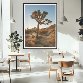 96503558-MGV-CV-24X36-Joshua Tree Wall Art Canvas Print, Framed Desert Sunset Art Picture Print, Golden Hour Light Perfect Southwestern Boho Decor