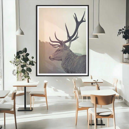 22632976-MGV-CV-24X36-Deer Canvas Print Wall Art Canvas Print, Framed Woodland Animal Decor Art Picture Print, Rustic Lodge Wall Art Perfect Rustic