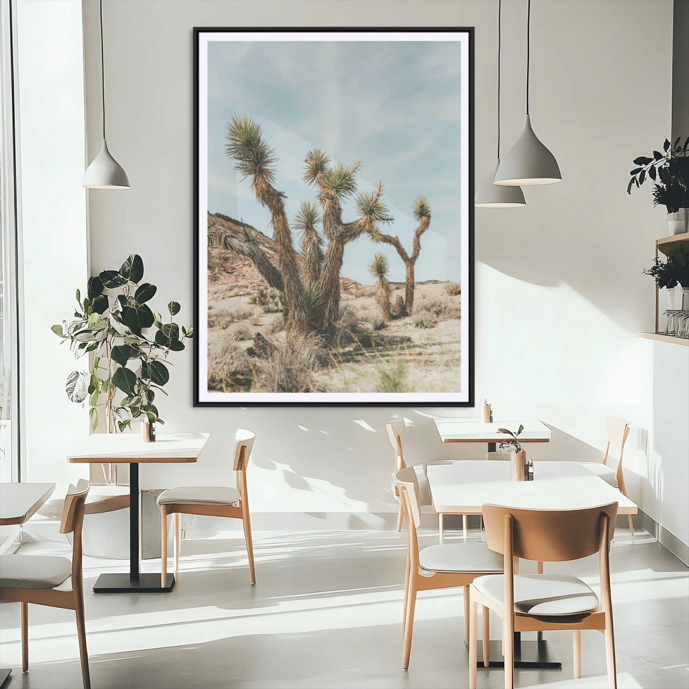 95224550-MGC-FP-24x36_Black-Joshua Tree Desert Canvas Print – Southwestern Boho Landscape Wall Art, Rustic Nature Scene for Living Room, Entryway & Earthy