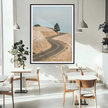 44236608-MGV-CV-24X36-Landscape Wall Art – Winding Road Through Golden Hills Canvas Print, Scenic Nature Photography Decor for Bedroom, Living Room,