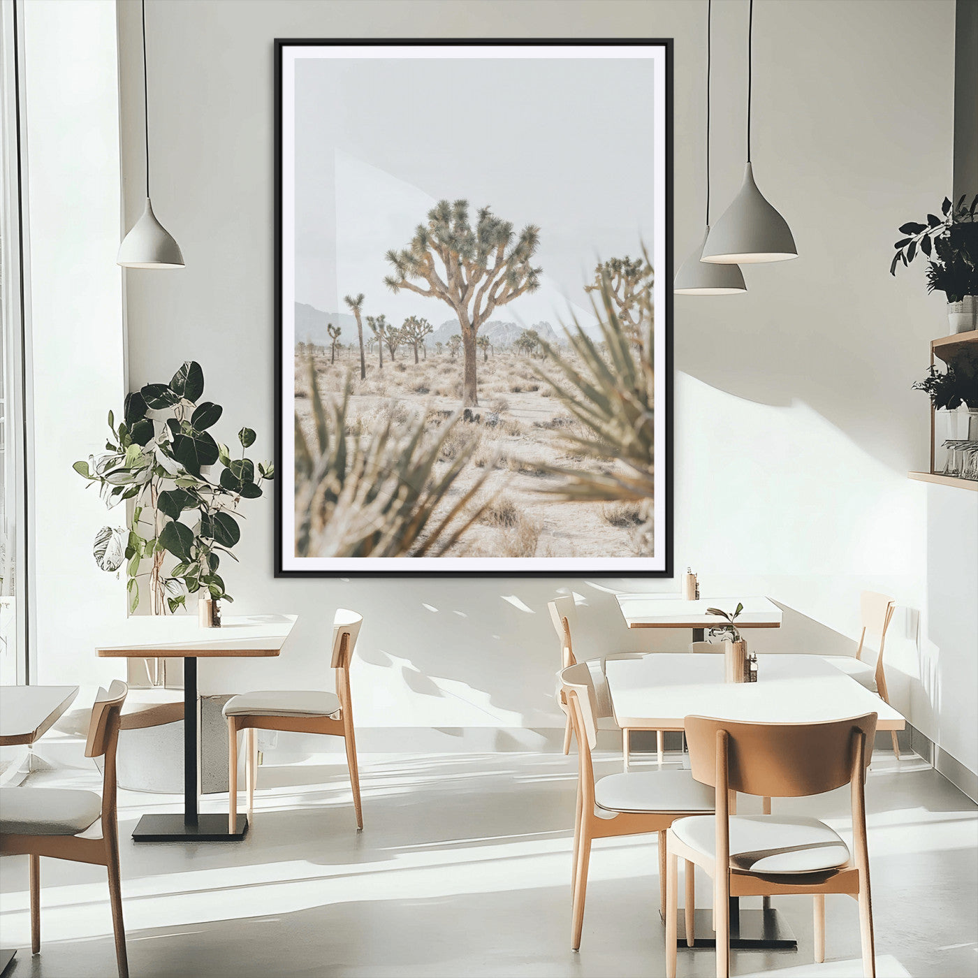61562259-MGV-CV-24X36-Joshua Tree Canvas Wall Art – Desert Landscape, Minimalist Nature Photography, Large Framed Botanical Decor, Southwestern Canvas