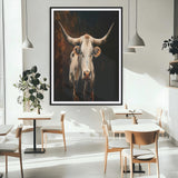11823-MGC-FP-24x36_Black-Texas Longhorn Wall Art Canvas Print, Framed Western Bull Art Picture Print, Rustic Cow Perfect Rustic Western Decor Artwork