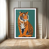 73620-MGV-CV-24X36-Tiger Wall Art – Bold Wildlife Canvas Print of Majestic Jungle Cat, Modern Animal Home Decor for Bedroom, Office, Living Room or