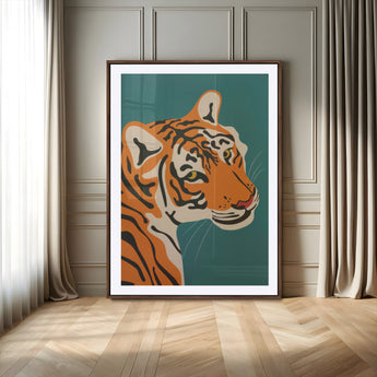94447-MGV-CV-24X36-Tiger Portrait Wall Art – Bold Wildlife Canvas Print of Fierce Jungle Cat Face, Modern Animal Home Decor for Living Room, Office