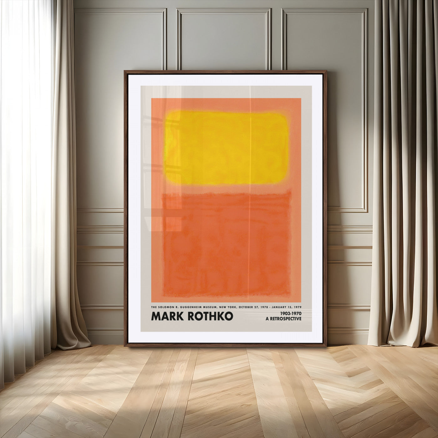 20361-MGV-CV-24X36-Mark Rothko Wall Art – Yellow and Orange Abstract Canvas Print, Color Field Painting for Modern Living Room, Office, or Gallery