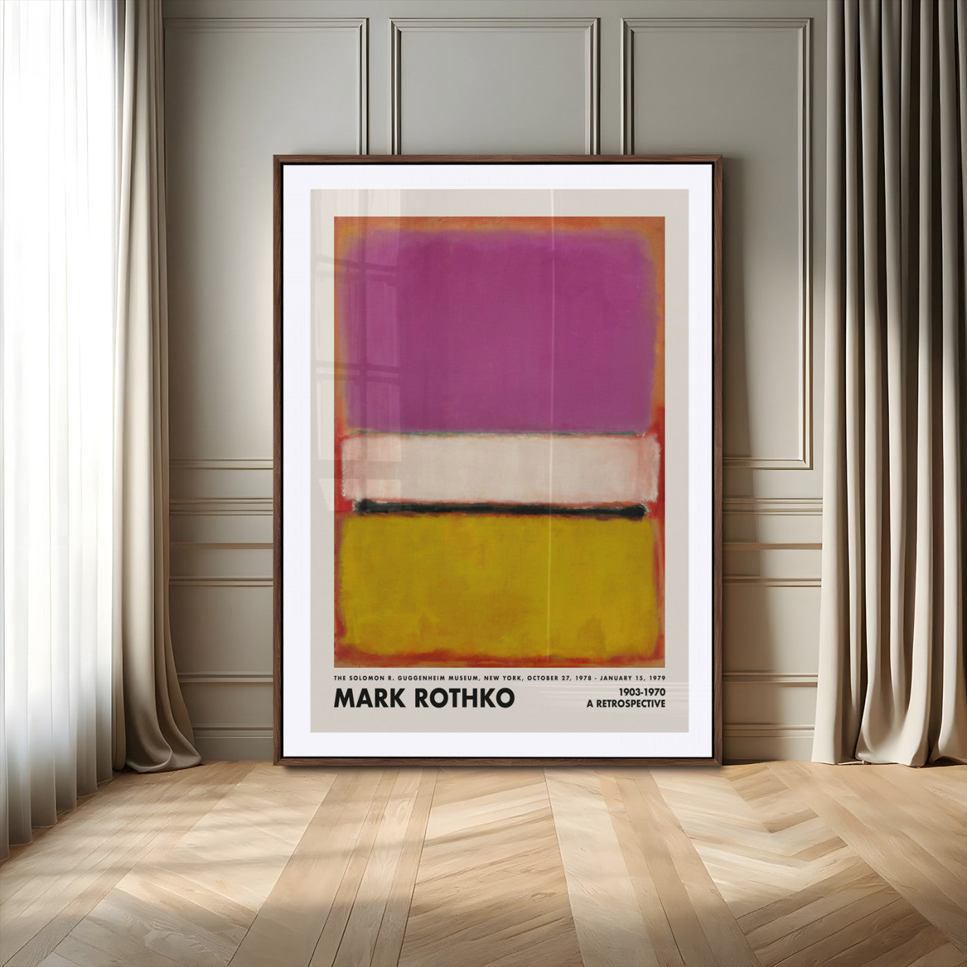 66012-MGV-CV-24X36-Mark Rothko Abstract Wall Art – Color Field Canvas Print, Modern Minimalist Painting Poster for Living Room, Office or
