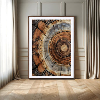 28233914-MGV-CV-24X36-Tree Rings Wall Art Canvas Print, Framed Wood Texture Art Picture Print, Rustic Pattern Perfect Rustic Organic Decor Artwork