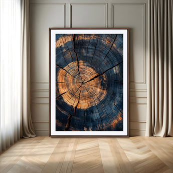 32486414-MGV-CV-24X36-Tree Rings Wall Art Canvas Print, Framed Rustic Texture Art Picture Print, Wood Grain Perfect Rustic Industrial Decor Artwork