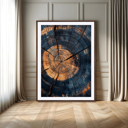 32486414-MGV-CV-24X36-Tree Rings Wall Art Canvas Print, Framed Rustic Texture Art Picture Print, Wood Grain Perfect Rustic Industrial Decor Artwork