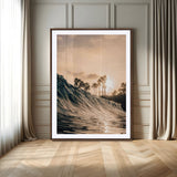 50270635-MGV-CV-24X36-Golden Hour Ocean Wall Art Canvas Print, Framed Beach Sunset Art Picture Print, Palm Trees Perfect Tropical Coastal Decor Artwork