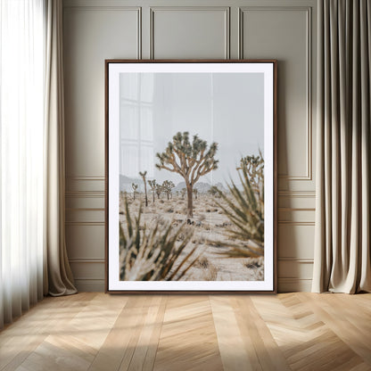 24058625-MGC-FP-24x36-Joshua Tree Wall Art Canvas Print, Framed Earthy Desert Art Picture Print, Neutral Desert Perfect Southwestern Minimalist Decor