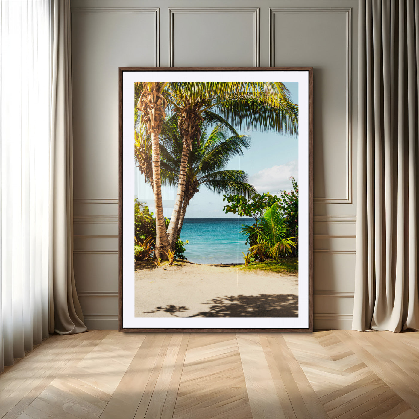 10046923-MGV-CV-24X36-Palm Tree Canvas Wall Art Canvas Print, Framed Coastal Wall Art Art Picture Print, Island Wall Decor Perfect Coastal Tropical