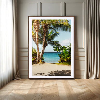 10046923-MGV-CV-24X36-Palm Tree Canvas Wall Art Canvas Print, Framed Coastal Wall Art Art Picture Print, Island Wall Decor Perfect Coastal Tropical