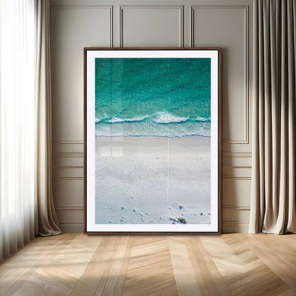 26150405-MGV-CV-24X36-Soft Waves Wall Art Canvas Print, Framed Seaside Escape Art Picture Print, Minimalist Beach Aesthetic Perfect Coastal Minimalist