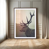 22632976-MGC-FP-24x36_Walnut-Deer Canvas Print Wall Art Canvas Print, Framed Woodland Animal Decor Art Picture Print, Rustic Lodge Wall Art Perfect Rustic