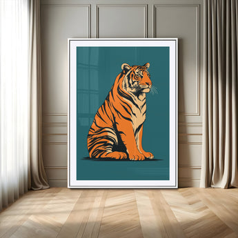 45688-MGC-FP-24x36_White-Tiger Wall Art – Bold Jungle Cat Canvas Print, Modern Wildlife Animal Decor for Living Room, Bedroom, Office or Nature Inspired
