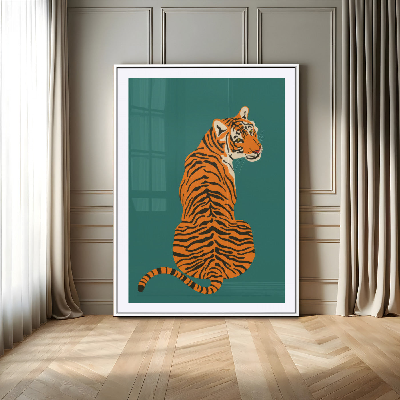 12468-MGV-CV-24X36-Tiger Wall Art – Modern Jungle Cat Canvas Print, Bold Wildlife Animal Decor for Bedroom, Office, Living Room or Nature Inspired