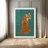 12468-MGV-CV-24X36-Tiger Wall Art – Modern Jungle Cat Canvas Print, Bold Wildlife Animal Decor for Bedroom, Office, Living Room or Nature Inspired