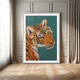 94447-MGV-CV-24X36-Tiger Portrait Wall Art – Bold Wildlife Canvas Print of Fierce Jungle Cat Face, Modern Animal Home Decor for Living Room, Office