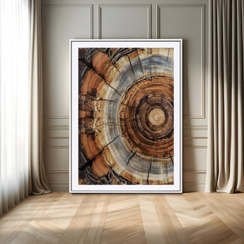 28233914-MGV-CV-24X36-Tree Rings Wall Art Canvas Print, Framed Wood Texture Art Picture Print, Rustic Pattern Perfect Rustic Organic Decor Artwork