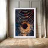 95449028-MGV-CV-24X36-Textured Spiral Wall Art Canvas Print, Framed Abstract Void Art Picture Print, Wooden Vortex Perfect Modern Industrial Decor