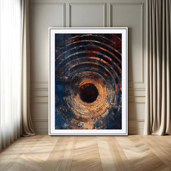 95449028-MGV-CV-24X36-Textured Spiral Wall Art Canvas Print, Framed Abstract Void Art Picture Print, Wooden Vortex Perfect Modern Industrial Decor