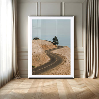 54702459-MGC-FP-24x36-Desert Road Wall Art Canvas Print, Framed Earthy Landscape Art Picture Print, Minimal Scenic Perfect Rustic Minimalist Decor