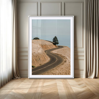 54702459-MGV-CV-24X36-Desert Road Wall Art Canvas Print, Framed Earthy Landscape Art Picture Print, Minimal Scenic Perfect Rustic Minimalist Decor