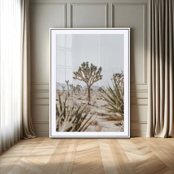 24058625-MGC-FP-24x36-Joshua Tree Wall Art Canvas Print, Framed Earthy Desert Art Picture Print, Neutral Desert Perfect Southwestern Minimalist Decor