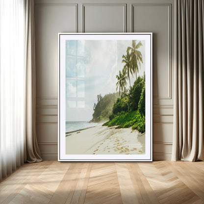 42984524-MGC-FP-24x36-Relaxing Beach Wall Art Canvas Print, Framed Ocean View Art Picture Print, Coastal Serenity Perfect Tropical Coastal Decor Artwork