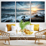 33428-MGV-CV-36X24-Ocean Sunrise Wall Art – Serene Seascape Canvas Print, Coastal Home or Office Decor, Perfect for Living Room, Bedroom, or Study