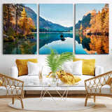 32962-MGV-CV-36X24-Mountain Lake Wall Art – Tranquil Autumn Landscape Canvas Print, Nature Reflection Decor for Living Room, Bedroom, Office or Cabin