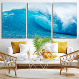 13117-MGV-CV-36X24-Ocean Wave Wall Art – Dynamic Blue Surf Canvas Print, Coastal Beach Decor for Living Room, Bathroom, Office, or Beach House