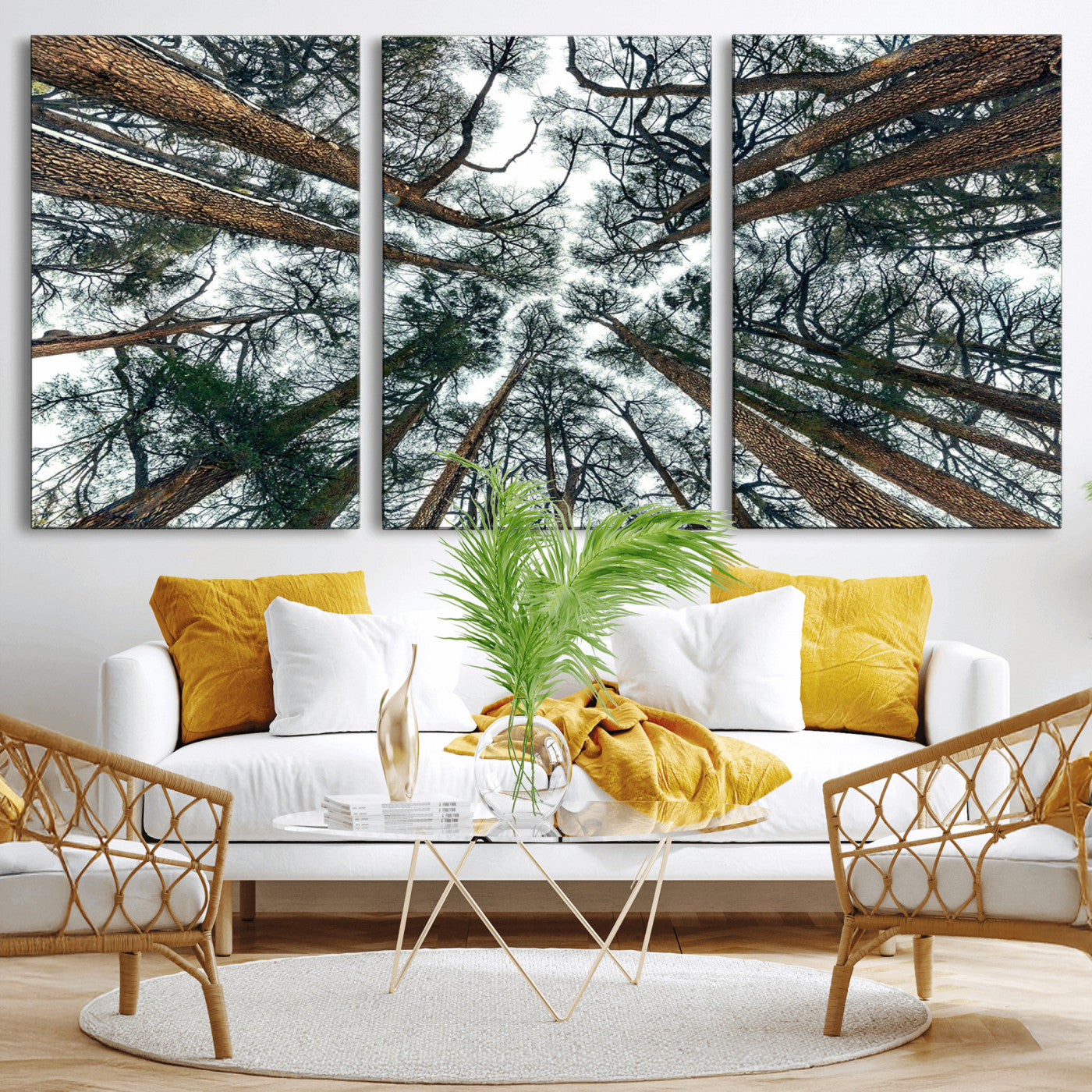 18790-MGV-CV-36X24-Pine Canopy Wall Art – Panoramic View of Towering Pines Canvas Print, Nature-Inspired Decor for Office, Cabin or Living Room